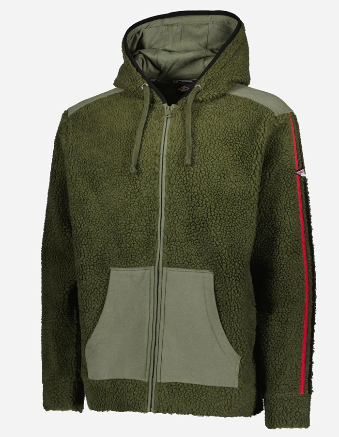 BEAR SURFBOARDS FURRY HOODIE FULL ZIP BEETLE