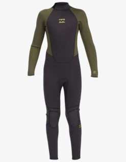 BILLABONG INTRUDER 5/4 MM BACK ZIP BOYS ANTIQUE BLACK