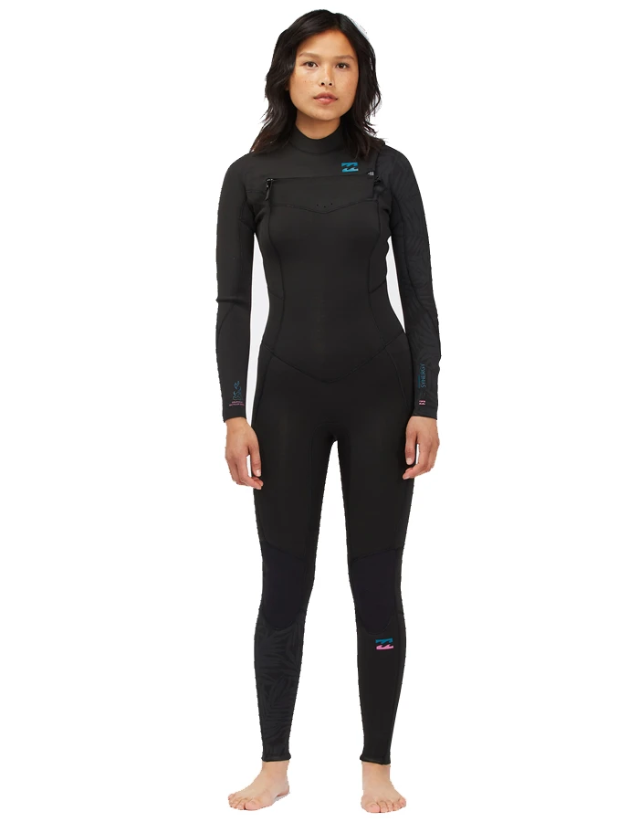 BILLABONG 4/3 SYNERGY CHEST ZIP WETSUIT FOR WOMEN 1 BILLABONG 4/3 SYNERGY CHEST ZIP WETSUIT FOR WOMEN
