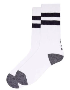 HURLEY ICON EXTENDED TERRY CREW SOCK BLACK STRIPES