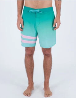 HURLEY PHANTOM ECO BLOCK PARTY BOARDSHORTS 18" TROPICAL MIST -Ride The Boards hurley phantom eco block party boardshort 18 tropical mist 1