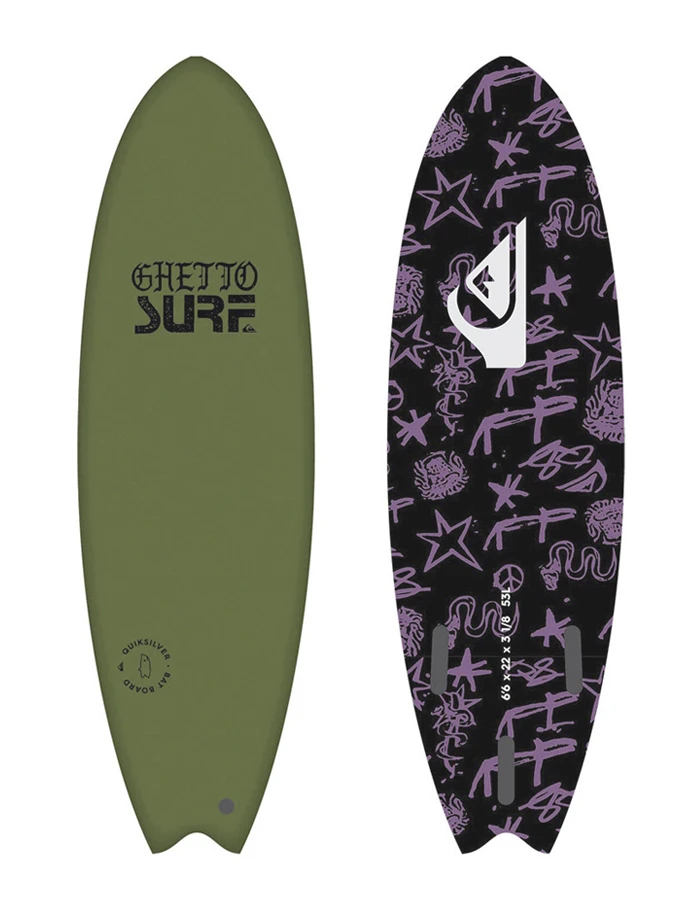 QUIKSILVER 6’0" SOFTBOARD BAT FISH GREEN 1 QUIKSILVER 6’0" SOFTBOARD BAT FISH GREEN