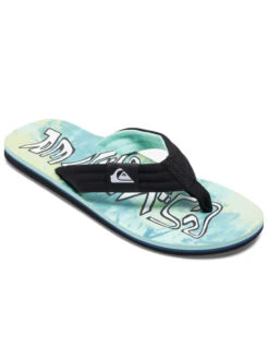 QUIKSILVER MOLOKAI LAYBACK II SANDALS GREEN BLUE YELLOW -Ride The Boards quiksilver infradito molokai layback ii green blue yellow 2