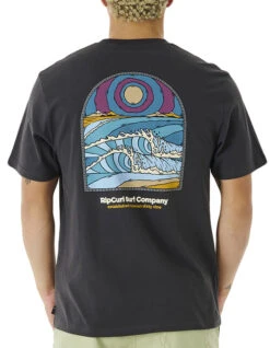 RIP CURL BLAZED AND TUBED TEE WASHED BLACK -Ride The Boards rip curl blazed and tubed t shirt washed black 1