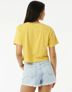 RIP CURL BRAZIALIAN SOUL CROP TEE LIGHT YELLOW -Ride The Boards rip curl brazilian soul crop tee donna light yellow 3