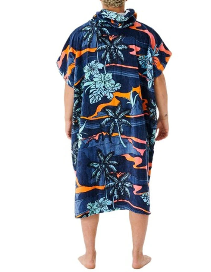 RIP CURL COMBO PRINT HOODED TOWEL BLACK BLUE 2 RIP CURL COMBO PRINT HOODED TOWEL BLACK BLUE - Image 2