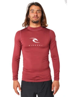 RIP CURL CORPS LONG SLEEVE UV TEE MAROON