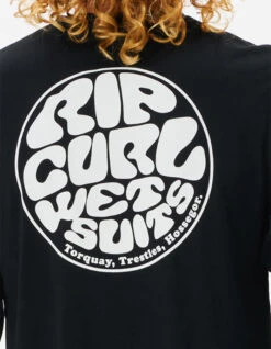RIP CURL ICON OF SURF LONG SLEEVE UV50+ TEE BLACK -Ride The Boards rip curl icons of surf maglia lycra maniche lunghe upf50