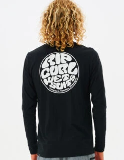 RIP CURL ICON OF SURF LONG SLEEVE UV50+ TEE BLACK -Ride The Boards rip curl icons of surf maglia lycra maniche lunghe upf50 3