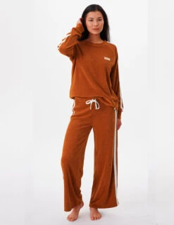 RIP CURL TERRY CREW FLEECE CINNAMON -Ride The Boards rip curl locals felpa girocollo in spugna donna cinnamon