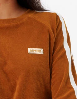 RIP CURL TERRY CREW FLEECE CINNAMON -Ride The Boards rip curl locals felpa girocollo in spugna donna cinnamon 2