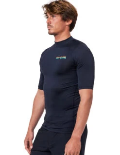 RIP CURL ICON PERF SHORT SLEEVE UV TEE BLACK -Ride The Boards rip curl lycra icon perf black 2