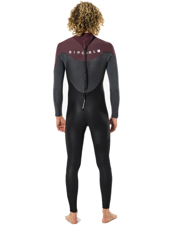 RIP CURL OMEGA 4/3 BACK ZIP WETSUIT MAROON - Image 3