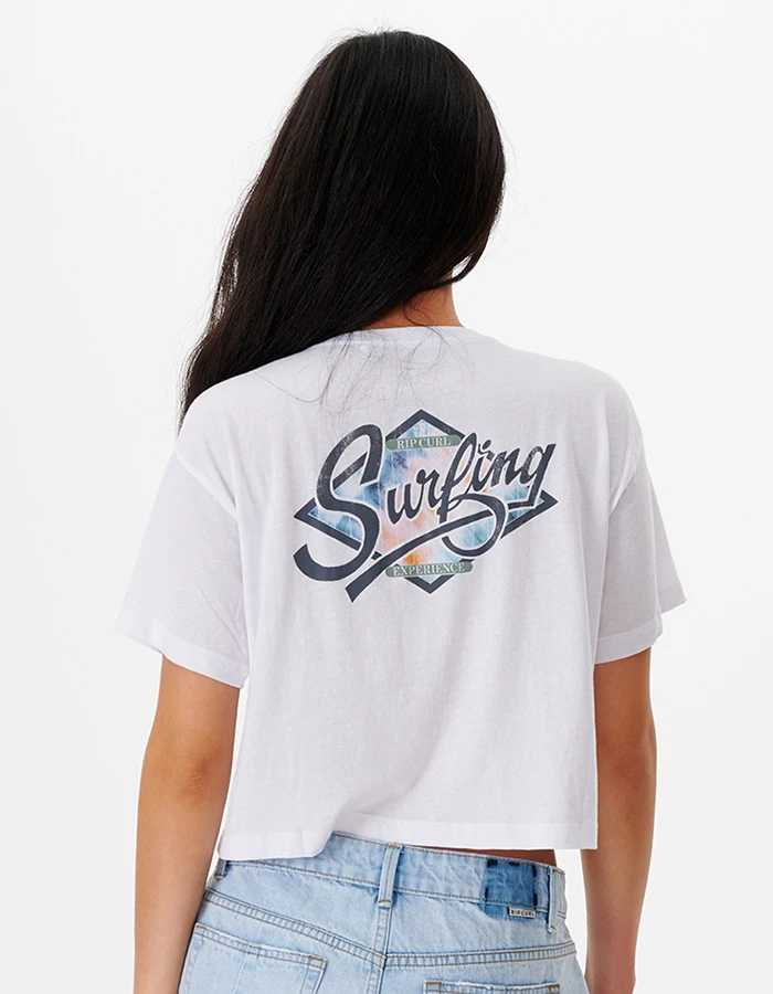 RIP CURL PSYCHEDELIC DREAMS SHORT SLEEVE CROP TEE 1 RIP CURL PSYCHEDELIC DREAMS SHORT SLEEVE CROP TEE