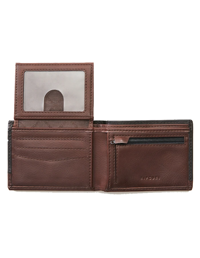 RIP CURL RIDGE PU ALL DAY WALLET BLACK TAN 3 RIP CURL RIDGE PU ALL DAY WALLET BLACK TAN - Image 3