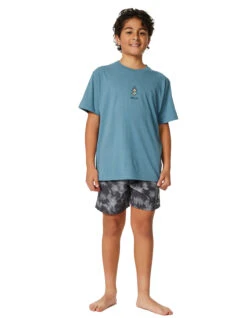 RIP CURL SHRED TEE BOY DUSTY BLUE -Ride The Boards rip curl shred tee ragazzo dusty blue 1