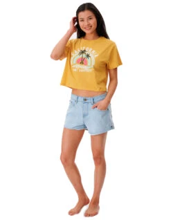 RIP CURL SUNNY PARADISE SHORT SLEEVE CROP TEE 5 RIP CURL SUNNY PARADISE SHORT SLEEVE CROP TEE -Ride The Boards rip curl sunny paradise crop t shirt donna 2