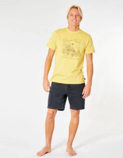 RIP CURL DRIFTER TEE RETRO YELLOW -Ride The Boards rip curl t shirt drifter retro yellow 3