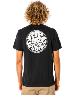 RIP CURL WETTIE ESSENTIAL TEE BLACK -Ride The Boards rip curl t shirt wettie essential tee black 2