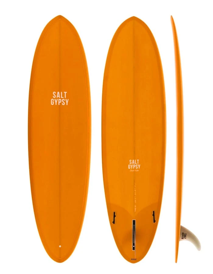 SALT GYPSY 7'4" MID TIDE PU FCSII 2+1 MUSTARD TINT 1 SALT GYPSY 7'4" MID TIDE PU FCSII 2+1 MUSTARD TINT