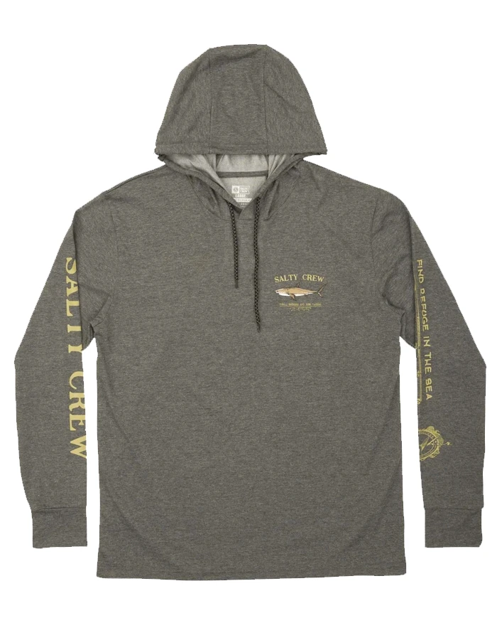 SALTY CREW BRUCE HOOD TECH TEE CHARCOAL 2 SALTY CREW BRUCE HOOD TECH TEE CHARCOAL - Image 2