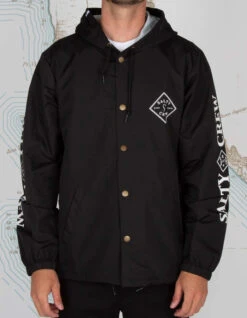 SALTY CREW TIPPED SNAP JACKET BLACK