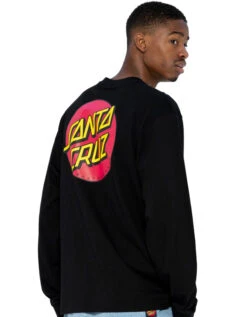 SANTA CRUZ CLASSIC DOT CHEST CREW BLACK -Ride The Boards santa cruz classic dot chest crew felpa black 2