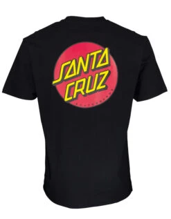 SANTA CRUZ CLASSIC DOT CHEST T-SHIRT BLACK -Ride The Boards santa cruz classic dot chest t shirt black 2