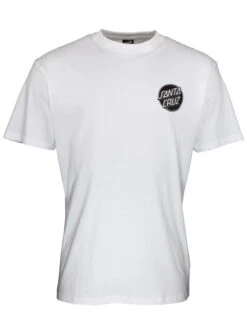 SANTA CRUZ CONTRA DOT MONO T-SHIRT WHITE -Ride The Boards santa cruz contra dot mono t shirt white