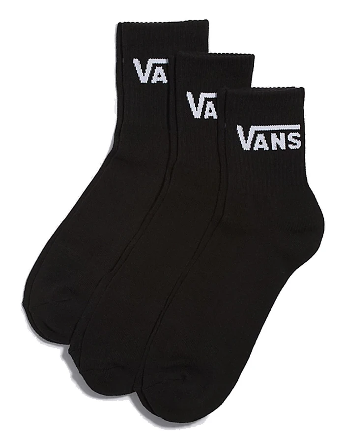 VANS CLASSIC HALF CREW SOCKS 3 PAIRS BLACK 1 VANS CLASSIC HALF CREW SOCKS 3 PAIRS BLACK