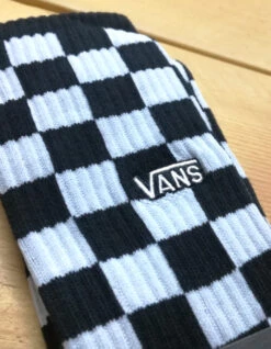 VANS CHECKERBOARD CREW II SOCKS BLACK -Ride The Boards vans calzini checkerboard crew ii black