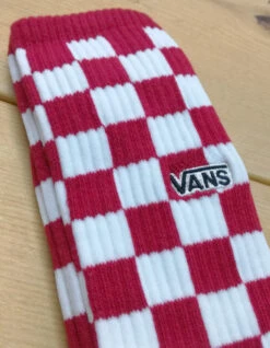 VANS CHECKERBOARD CREW II SOCKS RED -Ride The Boards vans calzini checkerboard crew ii red