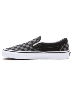 VANS CHECKERBOARD CLASSIC SLIP-ON SHOES BLACK PEWTER -Ride The Boards vans scarpe classic slip on black pewter checkerboard 4