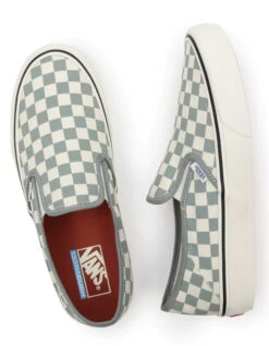 VANS CHECKERBOARD CLASSIC SLIP-ON SHOES GREEN 9 VANS CHECKERBOARD CLASSIC SLIP-ON SHOES GREEN -Ride The Boards vans scarpe classic slip on checkerboard methyl 1