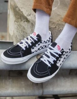 VANS SK8-LOW RACING BLACK CHECKERBOARD SHOES -Ride The Boards vans scarpe sk8 low black checkerboard 7