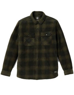 VOLCOM BOWERED FLEECE LONG SLEEVE SHIRT BISON 8 VOLCOM BOWERED FLEECE LONG SLEEVE SHIRT BISON -Ride The Boards volcom bowered camicia in pile bison 2