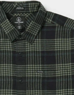 VOLCOM CADEN PLAID SHIRT BLACK -Ride The Boards volcom camicia in flanella caden plaid shirt black 4