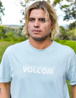 VOLCOM FIREFIGHT SHORT SLEEVE TEE MISTY BLUE 16 VOLCOM FIREFIGHT SHORT SLEEVE TEE MISTY BLUE -Ride The Boards volcom firefight t shirt misty blue 3