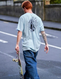 VOLCOM FIREFIGHT SHORT SLEEVE TEE MISTY BLUE 17 VOLCOM FIREFIGHT SHORT SLEEVE TEE MISTY BLUE -Ride The Boards volcom firefight t shirt misty blue 6