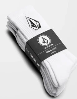 VOLCOM FULL STONE SOCKS WHITE 3 PACK -Ride The Boards volcom full stone calzini pacco da 3 white 2