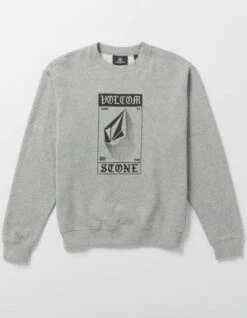 VOLCOM WATANITE SWEATSHIRT HEATHER GREY 7 VOLCOM WATANITE SWEATSHIRT HEATHER GREY -Ride The Boards volcom watanite felpa gircollo heather grey 2