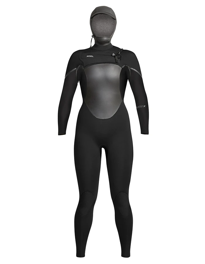 XCEL 5/4 WOMENS AXIS X HOODED WETSUIT BLACK 1 XCEL 5/4 WOMENS AXIS X HOODED WETSUIT BLACK